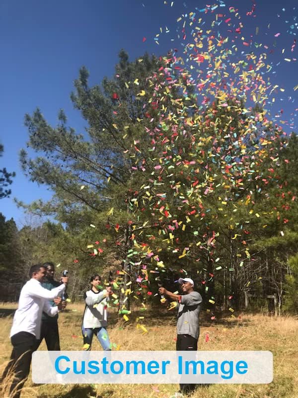 16" Confetti Cannon Confetti Poppers | Multicolor Biodegradable Confetti - Image 8