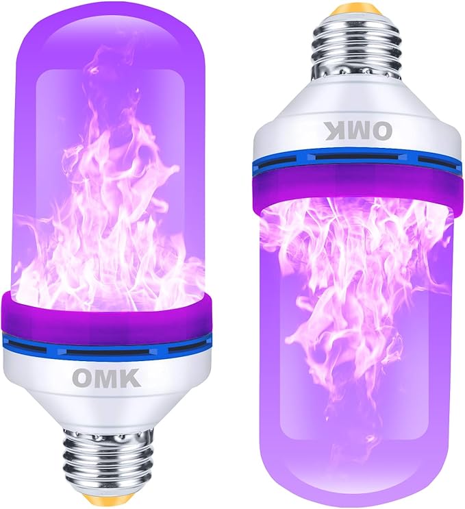 OMK 【Upgraded】 Purple LED Flame Light Bulbs by OMK