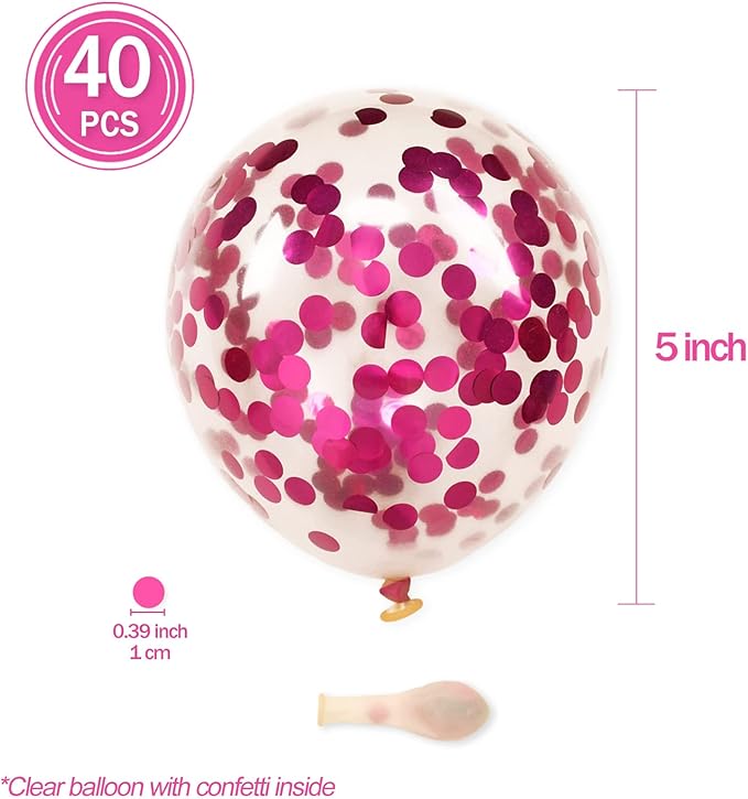 Hot Pink Confetti Balloons - Image 2