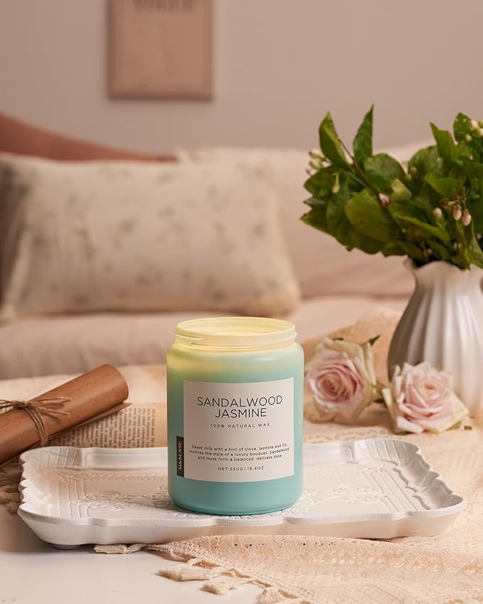 M&SENSE Sandalwood Jasmine Scented Candles, Large Soy Natural Long Lasting - Image 7