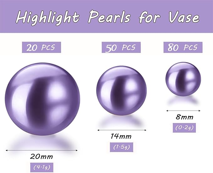 150Pcs Light Purple Polished No Hole Faux Pearl Beads - Image 2