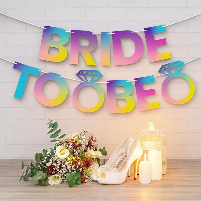 KatchOn, Iridescent Bride To Be Banner Purple by KatchOn