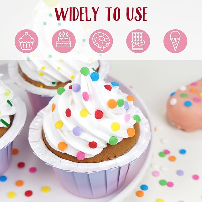 Rainbow Round Sprinkles, Birthday Confetti Edible Cake Decorations, Round - Image 7