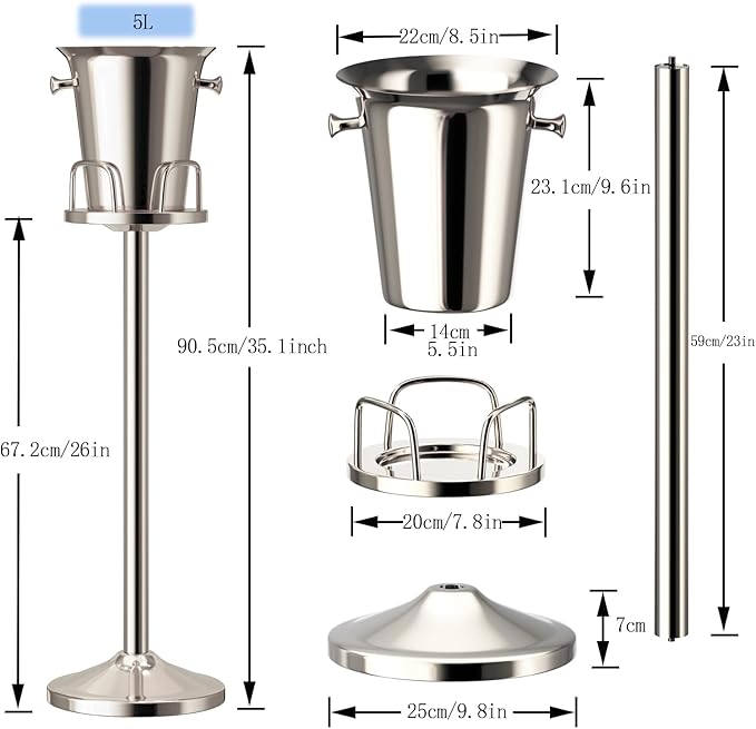 Ice Bucket with Stand Standing Champagne bucket - Image 7