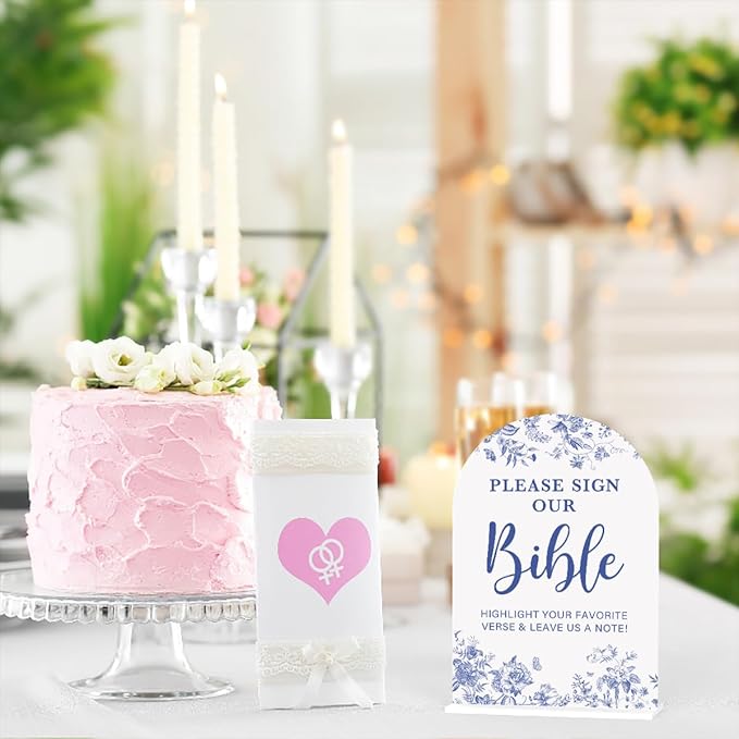 Acrylic Wedding Signs, Dusty Blue Wedding Decor, Modern Calligraphy Arch - Image 6