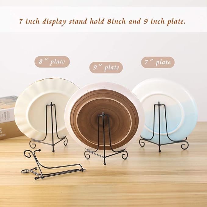 7"Iron Display Stand, Displays Picture Frames, Decorative Plates, Tablets and - Image 4