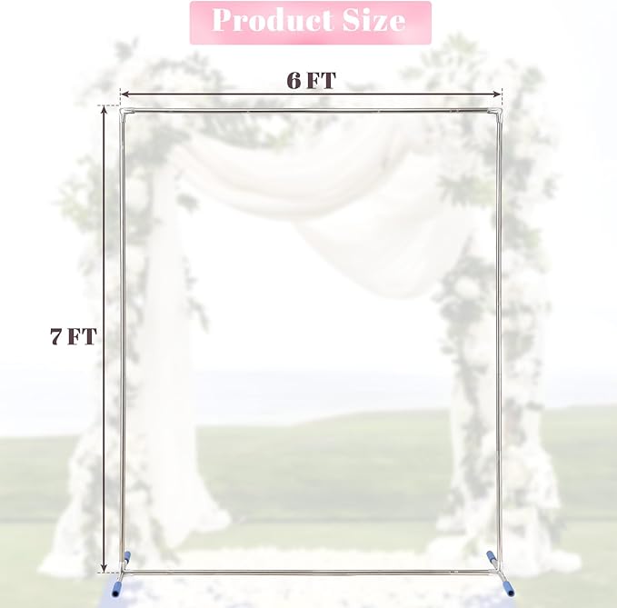 Arch Backdrop Stand, 7x6 FT Metal Wedding Square Backdrop Stand - Image 3