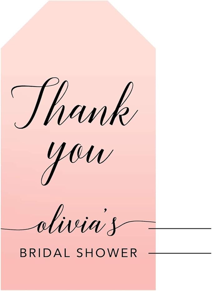 Andaz Press Personalized Blush Pink Rose Elegant Party Collection, Classic Tags - Image 5