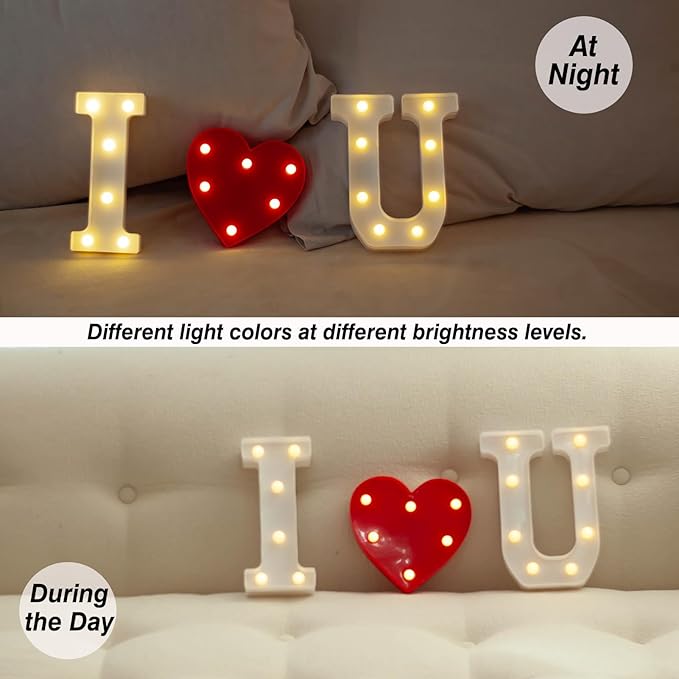 LED Marquee Letter Lights, Light Up Letters Marquee I Love U Sign, Decorative - Image 3