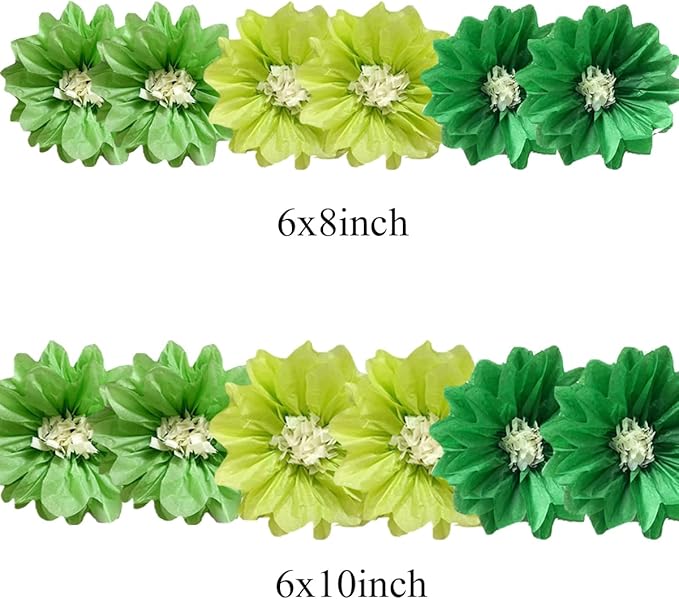 12pcs Tissue Pom Poms - 8in 10in Paper flowers - Image 2