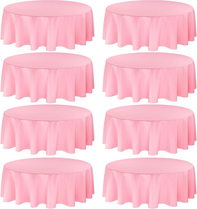 8 Pack Premium Pink Tablecloth by Fivenl
