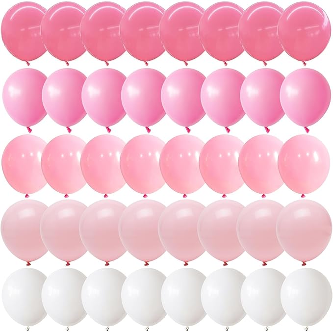 Pink and White Balloons, Baby Pink Latex Balloon by Govpy