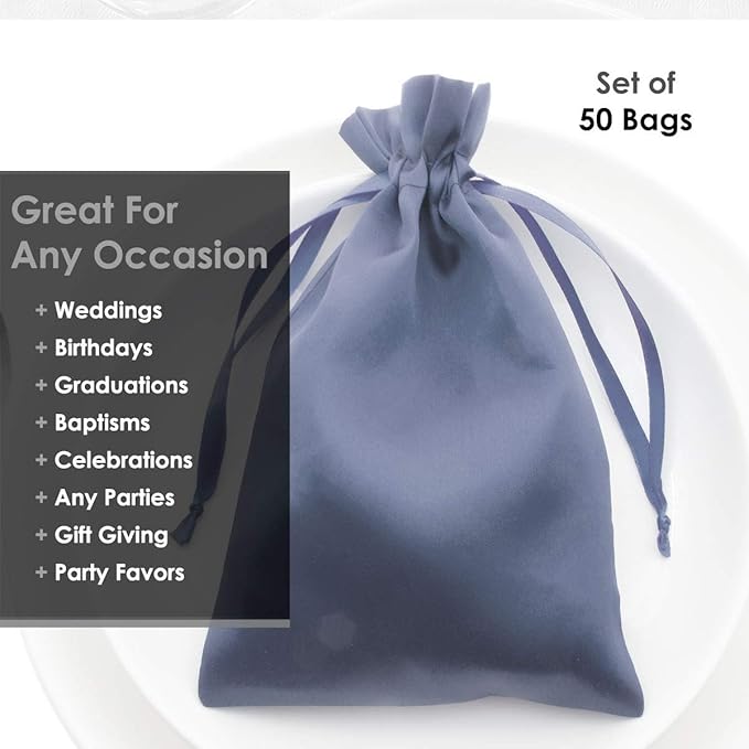 Silver Satin Gift Bags - Image 5