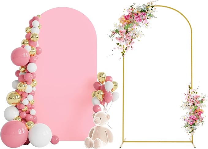 Wokceer 6.6 FT Wedding Arch Stand and Arch Cover, Metal Arch Stand by Wokceer