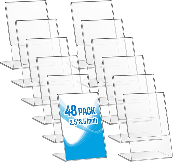 Ctosree 48 Pcs Acrylic Photo Frame L shape Slant Back Desktop Photo Frames by Ctosree