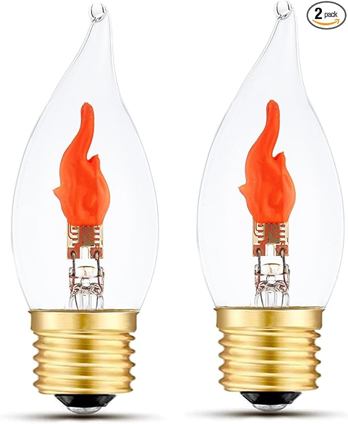 Flickering Light Bulbs E26 Flame Bulb, LED Fire Effect Flickering Small Flame by Sunaiony