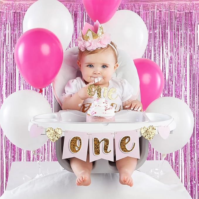 BEISHIDA 4 Pcs Pink Door Streamers Tinsel Curtain Party Streamers Backdrop - Image 3