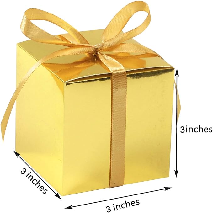 COTOPHER 60pcs Wedding Favor Boxes, Paper Gift Boxes 3x3x3 Inches Small Gift - Image 6