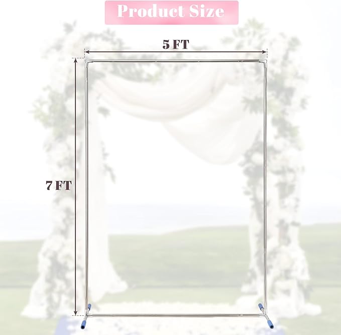 Arch Backdrop Stand, 7x5 FT Metal Wedding Square Backdrop Stand - Image 3