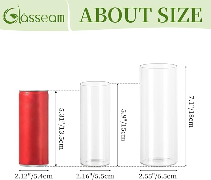 Glasseam Glass Cylinder Vase in Bulk: 32pcs Clear Small Bud Flower Vases - Image 2