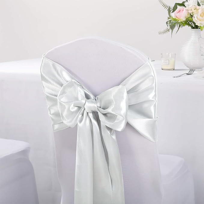 10-Pack Satin Table Runner Silver 12 x 108 inches Long, Table Runners - Image 7