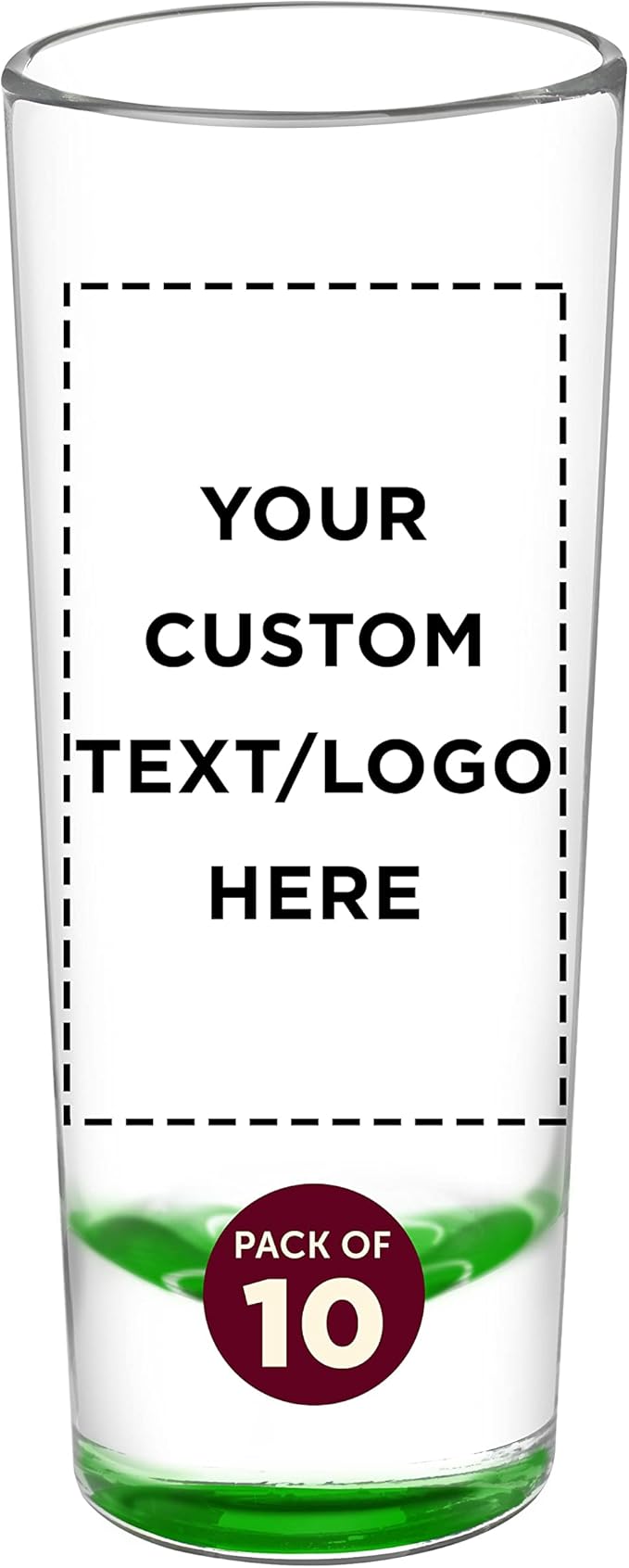 Custom Cordial Shooter Shot Glasses 2 oz. Set of 10, Personalized Bulk Pack by DISCOUNTPROMOS