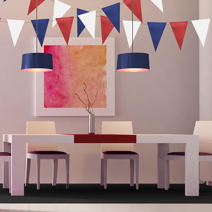 MerryNine Triangle Flag Bunting Banner, 3 Pack Vintage Style Pennant Banner - Image 4