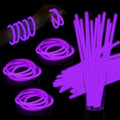 60 Pack 8” Purple Glow Sticks Bulk by Taikula