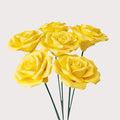 6 pcs Handmade Ceramic Roses, Featuring Vibrant Colors and Intricate Petal by wybdtic