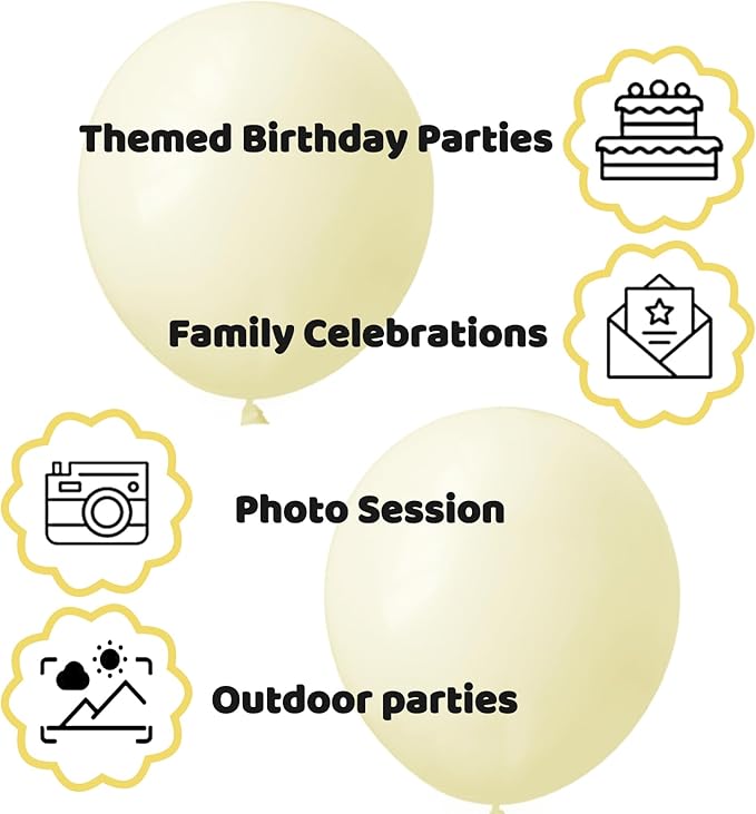 110pcs Pastel Yellow Balloon 12 Inch, Pastel Yellow Latex Balloons - Image 4