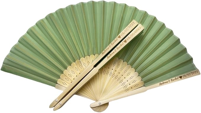 Personalized Wedding Fans Handheld Folding Fans - Image 2