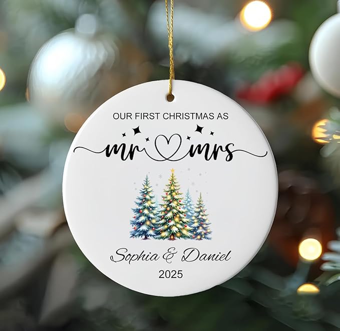 First Christmas Married Engaged Ornament 2025, Our First Christmas As Mr and by CustomGiftsforYou