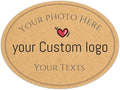 100pcs Personalized Stickers Labels Custom Business Logo Stickers Kraft Paper by Jamipasp