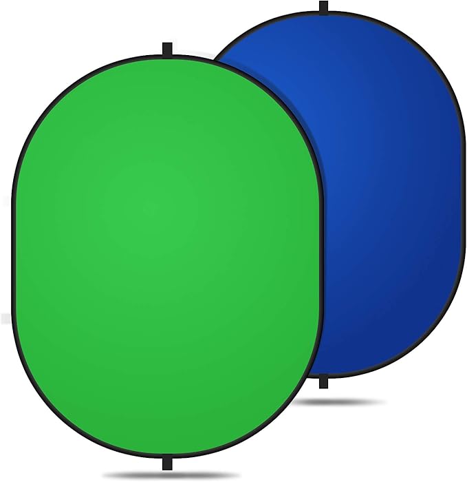 Yesker 5ft x 6.5ft Chromakey Backdrop, 2-in-1 Background Screen Green and Blue by YESKER