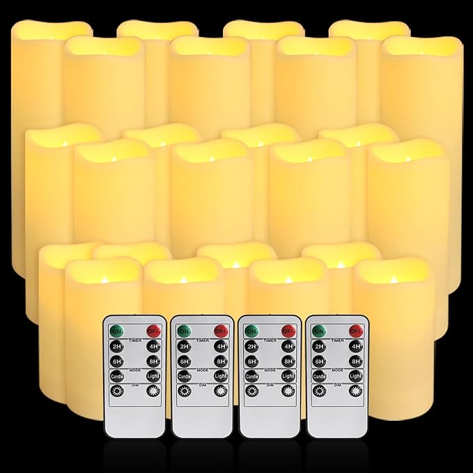 Set of 24 Waterproof Outdoor Flameless Candles, Realistic LED Candles - Image 4