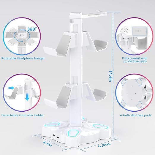 KDD Gaming Headphones Stand, Rotatable Headset Stand - Image 5