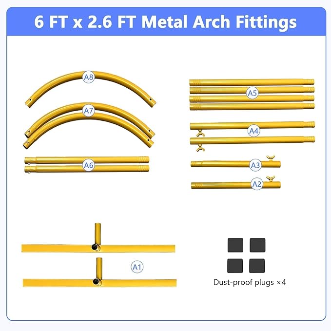 6 ft Arch Backdrop Stand, Wedding Arch Frame, Stable Metal Background Stand - Image 9