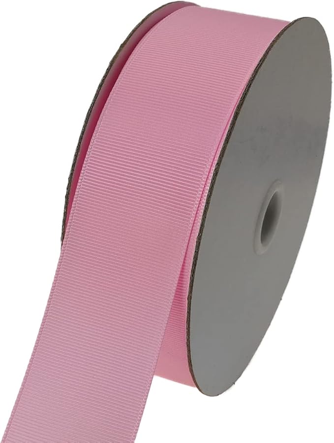 One Roll 50 Yards Soild Pink Grosgrain Ribbon 1 1/2 inch Flower Bouquets by JESEP+YONG