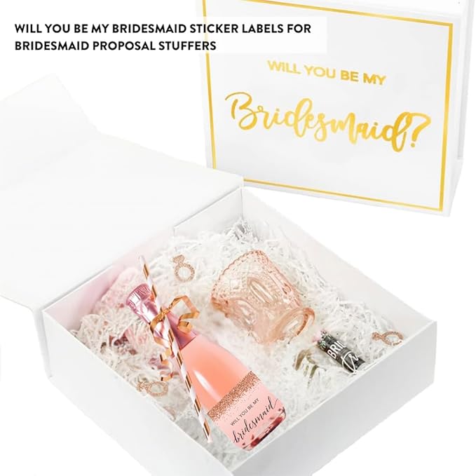 Andaz Press Mini Champagne Wine Bottle Proposal Labels - Image 5