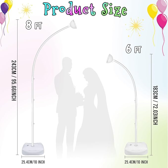 OurWarm 8.2FT & 6FT Lighted Balloon Arch Kit, Free Bending Top Balloon Arch - Image 2
