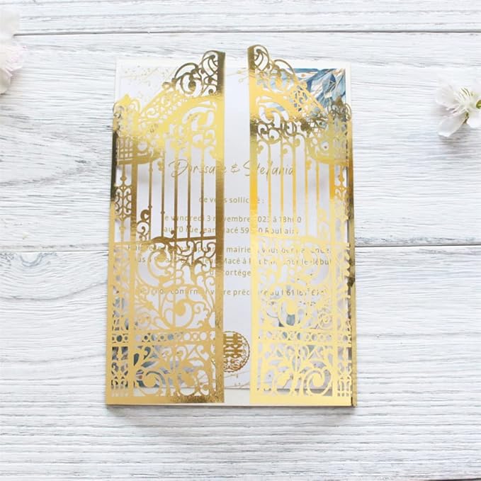 MillaSaw Metallic Gold Gate Invitation - Image 2