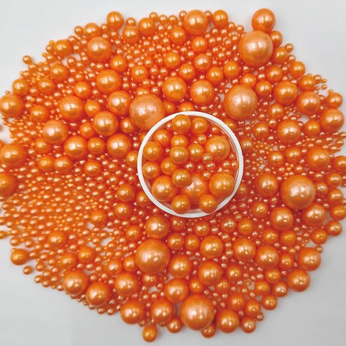 Edible Pearl Sugar Sprinkles Orange Candy Mixing Size Baking Edible Cake - Image 3