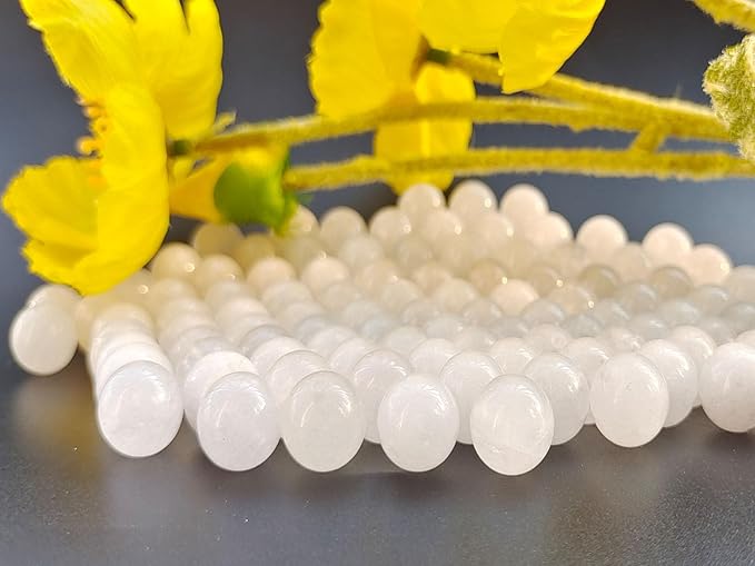 Stone Beads 10mm 60pcs White Jade Beads Round Loose Gemstones Beads - Image 5