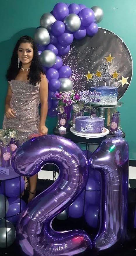 40 Inch Big Purple Number 2 Balloon Birthday Decoration, Number 2 Helium - Image 9
