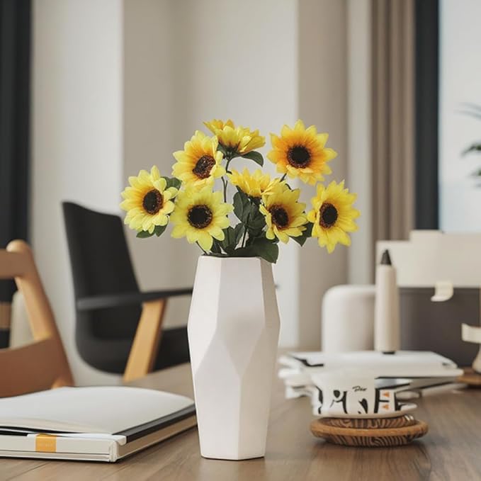 White Ceramic Vase – Modern Minimalist Flower Vase - Image 5