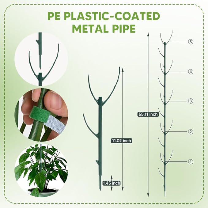 10 Pack Stackable Monstera Plant Support, Garden Plant Support Stakes - Image 2