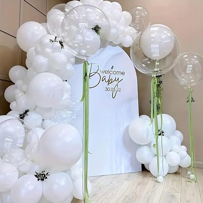White Balloons, 12 Inch Pearl White Balloons - Image 7