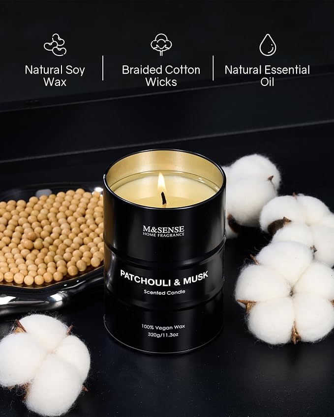 M&SENSE Patchouli Musk Scented Candle, Gifts - Image 3