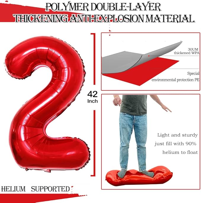 GOER Number 25 Balloons for 25th Birthday Party Decorations, 42 Inch Jumbo Foil - Image 2