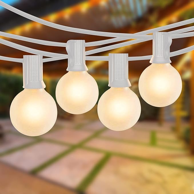 SUNSGNE 25Ft Outdoor Patio Lights G40 Globe String Lights by SUNSGNE